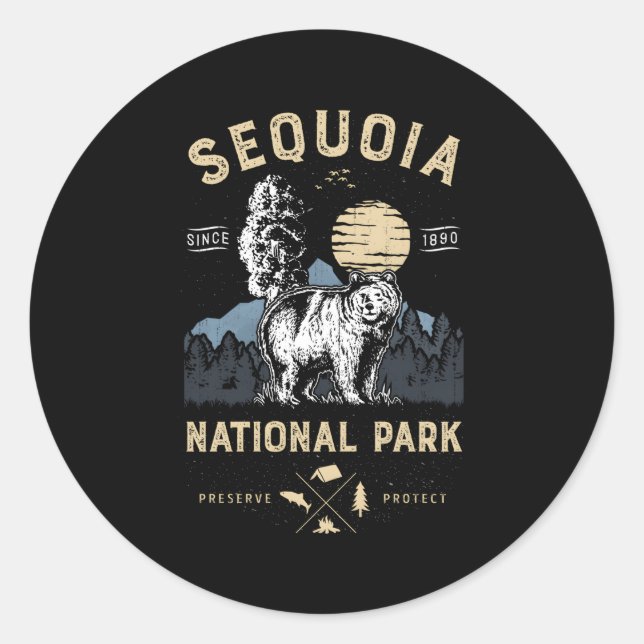 Sequoia Nationalpark California Runder Aufkleber (Vorderseite)
