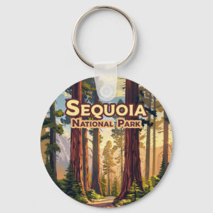 Sequoia Nationalpark California Tree Retro Schlüsselanhänger