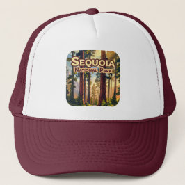 Sequoia Nationalpark California Tree Retro Truckerkappe