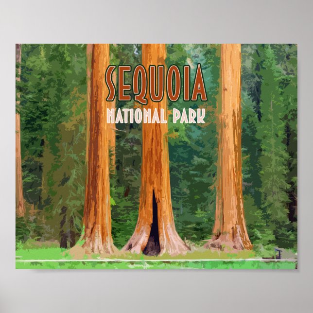 Sequoia Nationalpark California Vintag Poster (Vorne)