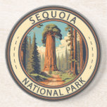 Sequoia Nationalpark Illustration Getränkeuntersetzer<br><div class="desc">Sequoia Vektorgrafik Design. Der Park ist der höchste Punkt in den benachbarten United Staaten,  Mount Whitney,  und liegt südlich des Kings Canyon National Park.</div>