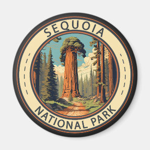Sequoia Nationalpark Illustration Magnet