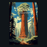 Sequoia Nationalpark Illustration Retro Poster<br><div class="desc">Sequoia Vektorgrafik Design. Der Park ist der höchste Punkt in den benachbarten United Staaten,  Mount Whitney,  und liegt südlich des Kings Canyon National Park.</div>
