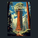 Sequoia Nationalpark Illustration Retro Poster<br><div class="desc">Sequoia Vektorgrafik Design. Der Park ist der höchste Punkt in den benachbarten United Staaten, Mount Whitney, und liegt südlich des Kings Canyon National Park.</div>