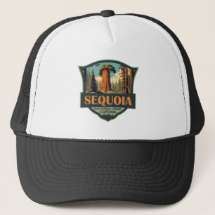 Sequoia Nationalpark Illustration Retro Truckerkappe