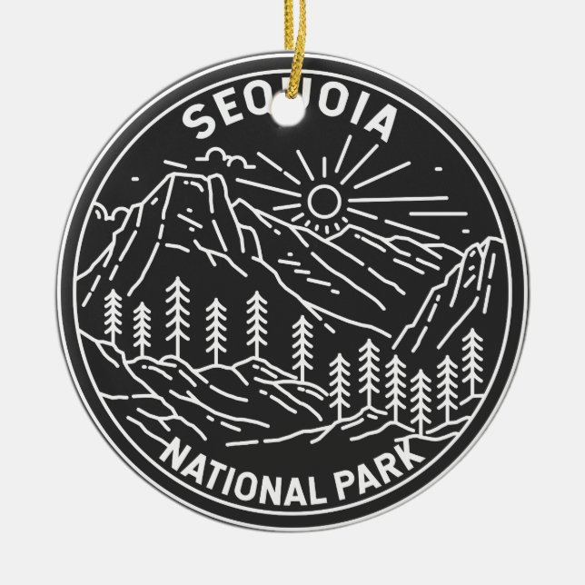 Sequoia Nationalpark Riesengebirge Sequoia Bäume M Keramik Ornament (Vorne)