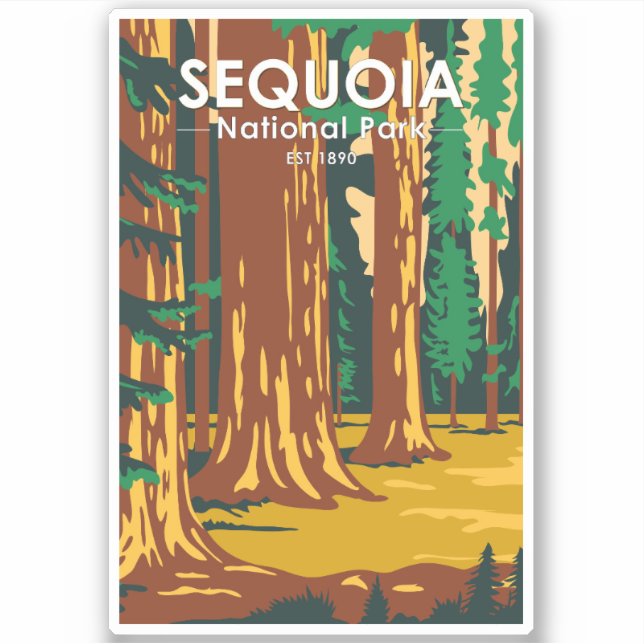 Sequoia Nationalpark Riesengebirge Sequoia Bäume V Aufkleber (Vorderseite)