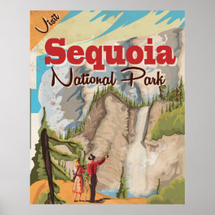 Sequoia Vintage Travel Poster. Poster