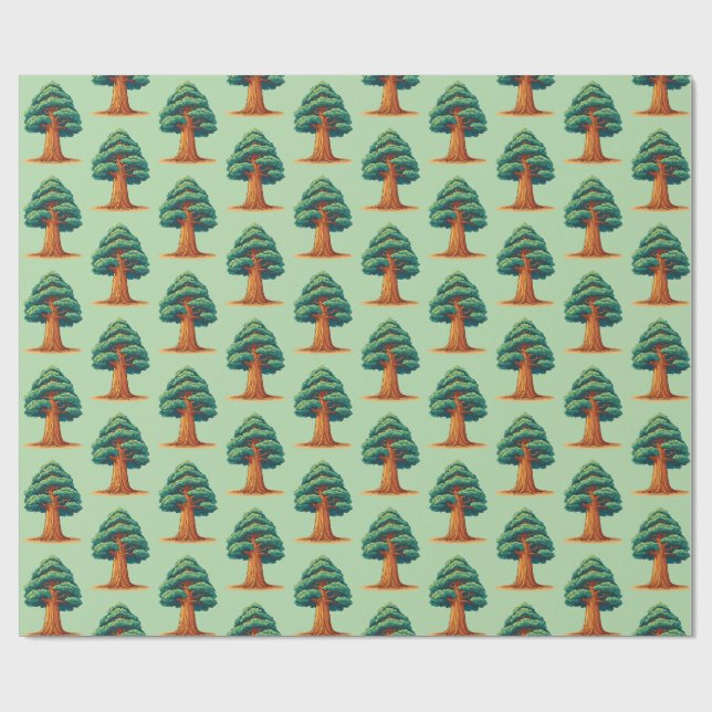Sequoiadendron giganteum Baum Geschenkpapier (Flach)