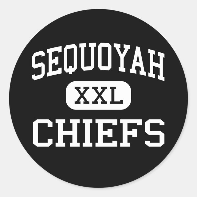 Sequoyah - Chiefs - Oberschule - Kanton Georgien Runder Aufkleber (Vorderseite)