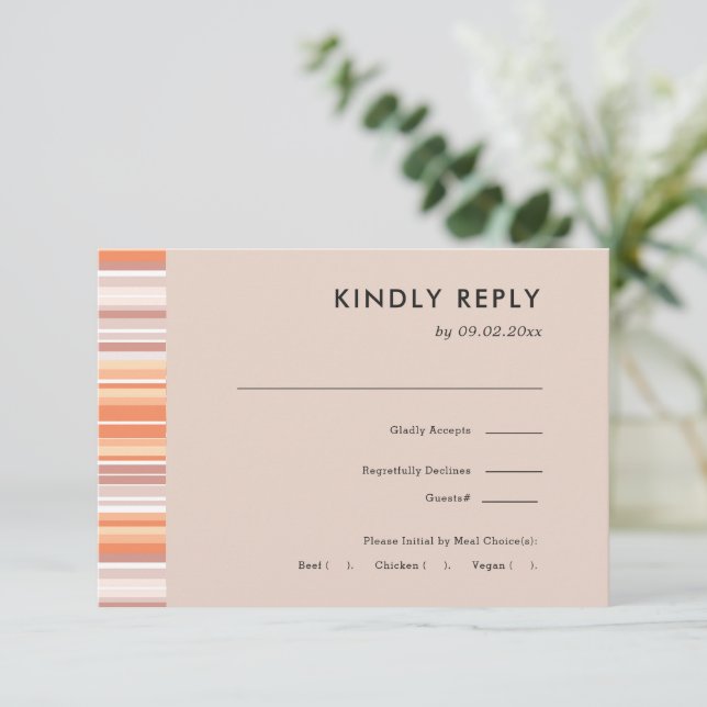 Serape Fall Saison | RSVP für Hochzeiten + Wahl de Karte (Stehend Vorderseite)