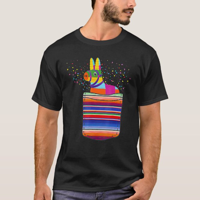 Serape Pocket Pinata Mexikanischer Ausstieg aus Me T-Shirt (Vorderseite)
