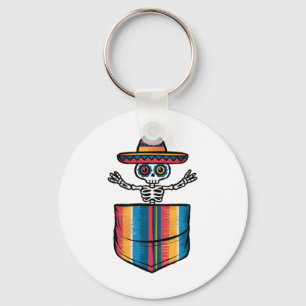 Serape Skeleton Mariachi Pocket Cinco De Mayo Mexi Schlüsselanhänger