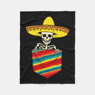Serape-Skelett-Mariachi-Tasche Cinco de Mayo Fleecedecke