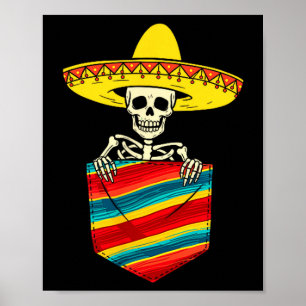 Serape Skelett Mariachi Tasche Cinco de Mayo Poster