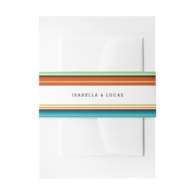 Serape Summer | Laterale Streifen Hochzeiten Einladungsbanderole (Vorderseite Beispiel)
