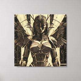 Seraph Engel in Steinrüstung - Geometrisch Leinwanddruck