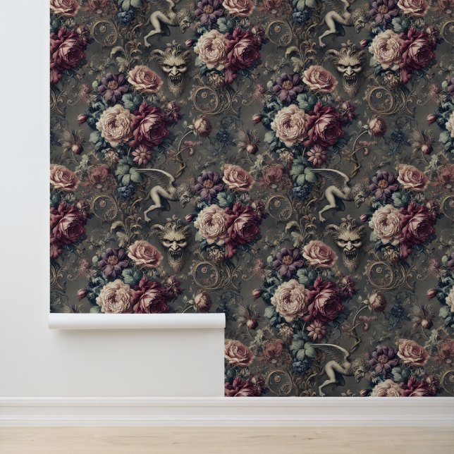Seraph Jagd - Gothic Floral Design Tapete (Anwendung)