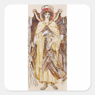 Seraphim-Engel umgeben den göttlichen Thron Quadratischer Aufkleber