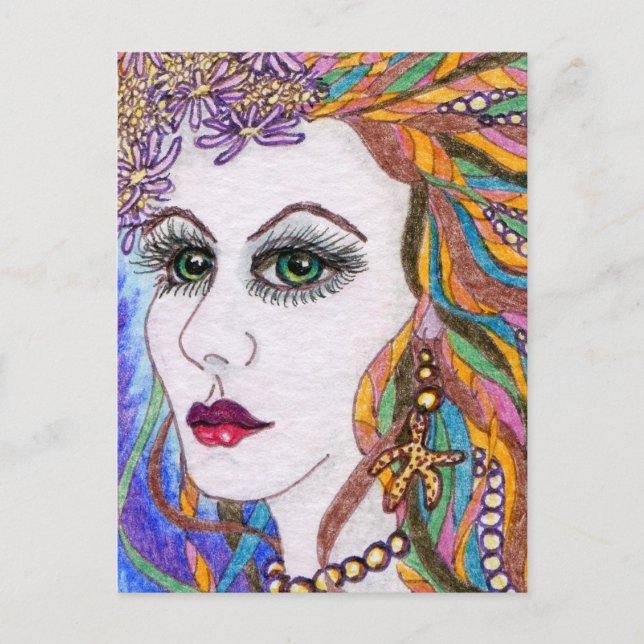 Seraphina, Meerjungfrau Postkarte (Vorderseite)