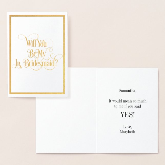 Seras-Tu Ma Carte Jr Bridesmaid Gold Foil (Affichage)