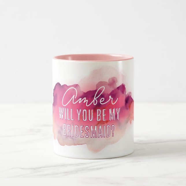 seras-tu ma demoiselle d'honneur mug aquarelle (Centre)