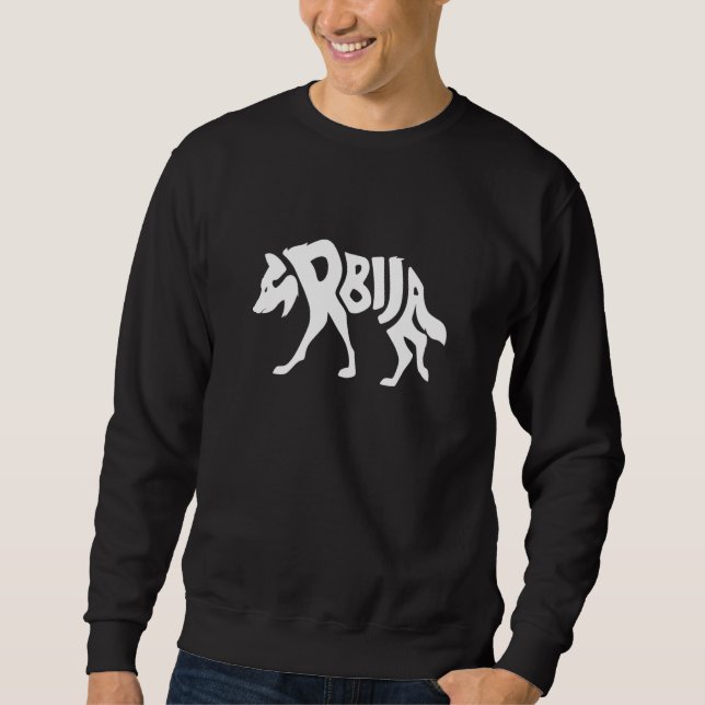 Serbia Gray Wolf Srbija Word Cool Animal Sweatshirt (Vorderseite)