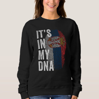 Serbia It's In My DNA Cute Serb Fingerprint Serbia Sweatshirt