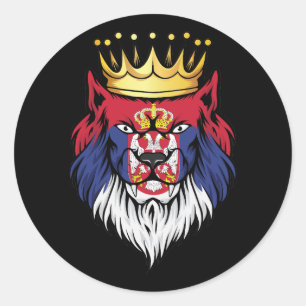 Serbia Lion King Flag Runder Aufkleber