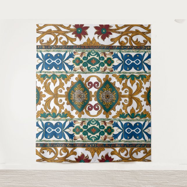 Serbian carpet pattern 5 wandteppich (Vorderseite)