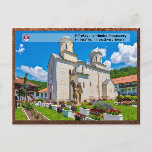 SERBIAN MONASTERIEN - Kloster Mileševa 2 Feiertagspostkarte (Vorderseite)
