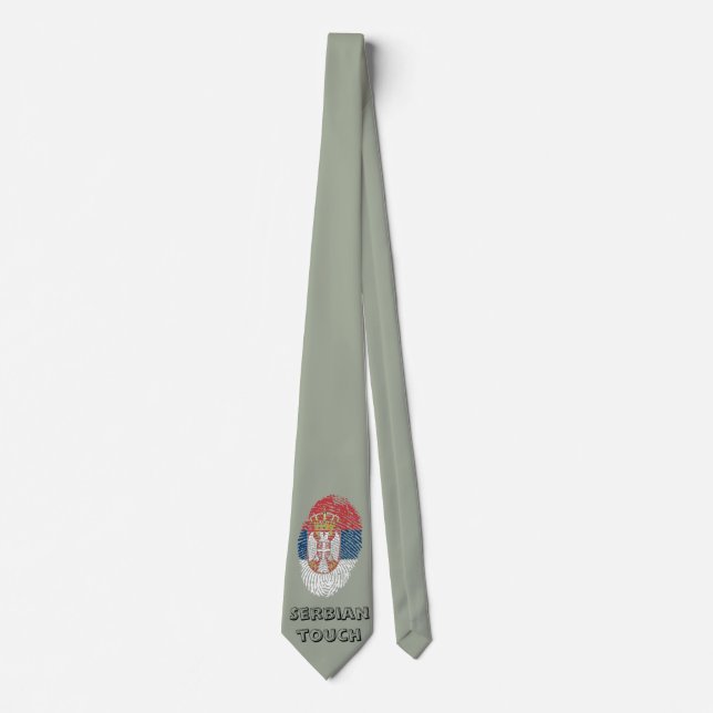 Serbian-Touch-Fingerabdruckflagge Krawatte (Vorderseite)