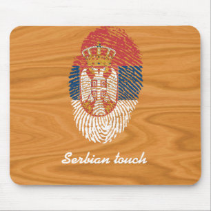 Serbian-Touch-Fingerabdruckflagge Mousepad