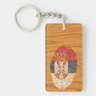 Serbian-Touch-Fingerabdruckflagge Schlüsselanhänger