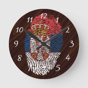 Serbian touch fingerprint flag runde wanduhr