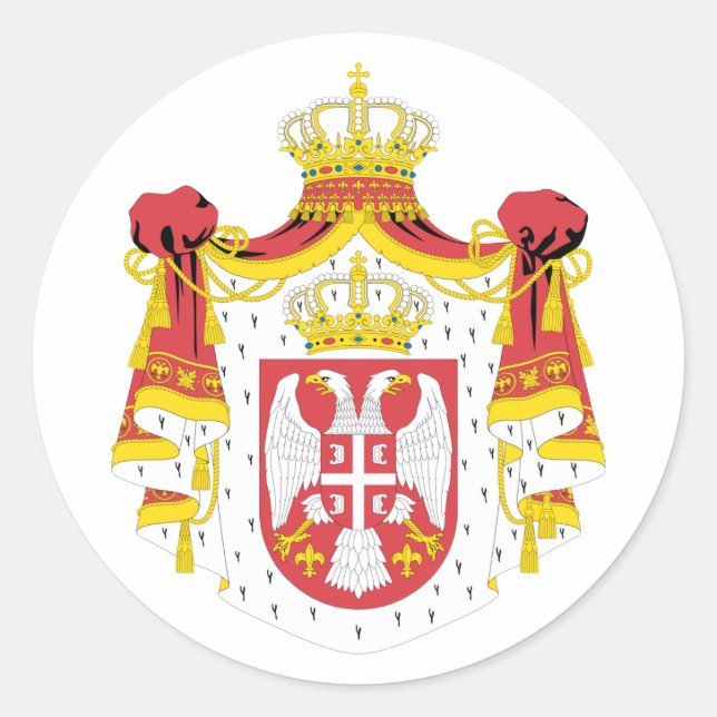 Serbien COA Runder Aufkleber (Vorderseite)