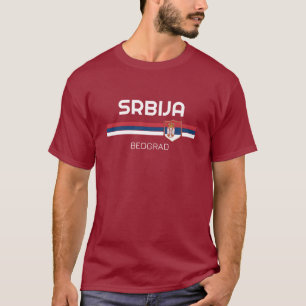 Serbien Custom City Patriotic Flag Football T-Shirt