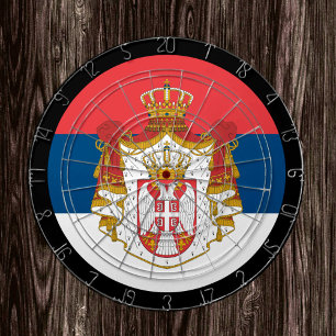 Serbien Flag Dartboard & Serbisch / Spielbrett Dartscheibe