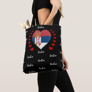 Serbien Flag & Herz, serbische Flag-Mode /sport Tasche