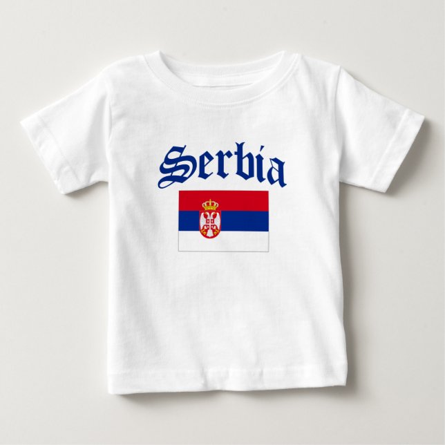 Serbien-Flagge Baby T-shirt (Vorderseite)