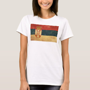 Serbien-Flagge Damen Weiß T-Shirt