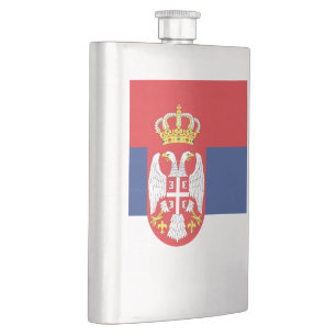 Serbien-Flagge Flachmann
