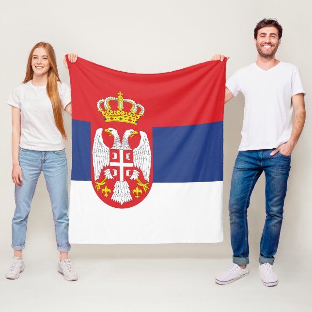 Serbien-Flagge Fleecedecke (Beispiel)