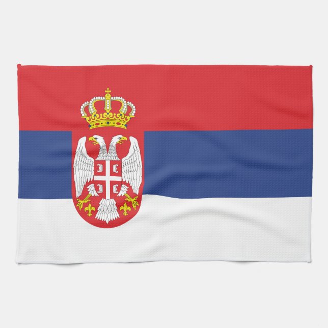 Serbien-Flagge Geschirrtuch (Horizontal)