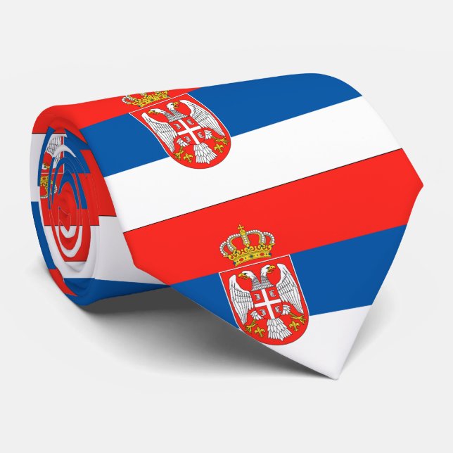 Serbien-Flagge Krawatte (Gerollt)