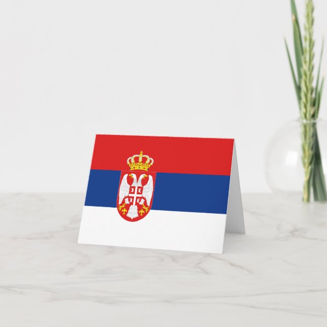 Serbien-Flagge Notecard Karte (Vorderseite)