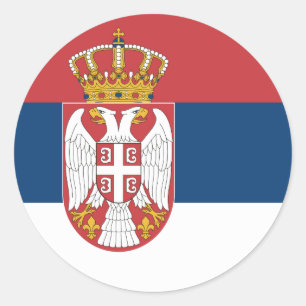 Serbien-Flagge Runder Aufkleber