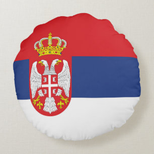 Serbien-Flagge Rundes Kissen