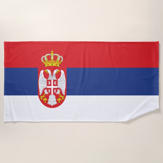 Serbien-Flagge Strandtuch (Vorderseite)