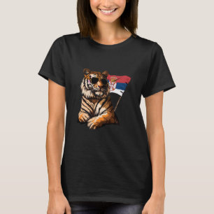 Serbien-Flagge Tigerherz serbischer Stolz Srbija S T-Shirt